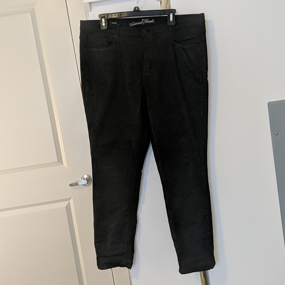 Black Denim Snake Skin Pattern Jeans